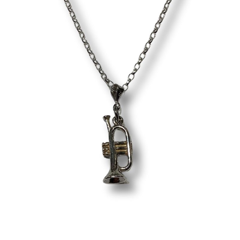 Vintage Silver Trumpet Charm